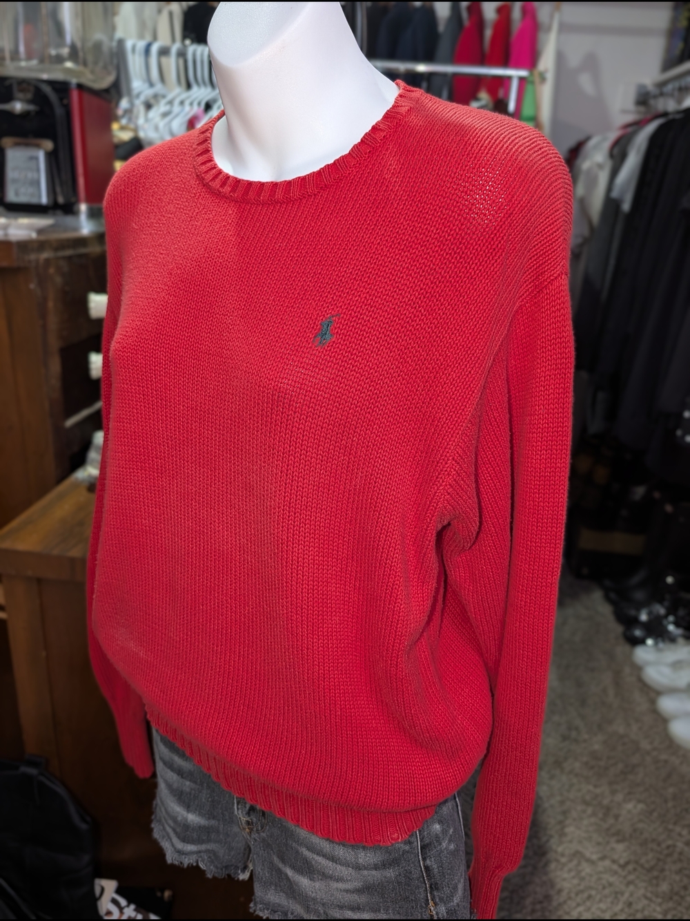 Polo by Ralph Lauren Red Crewneck Sweater